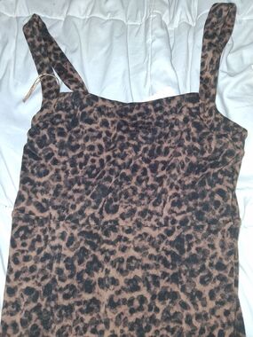 Nordstrom Leopard Print Tank Dress Brown/Black